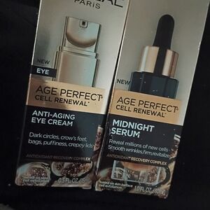 L'Oréal Age Perfect Anti-Aging Eye Cream & Midnight Serum - Gold, Black